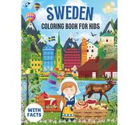 Sweden Coloring Book for kids with facts