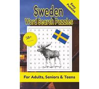 Sweden Word Search Puzzle: 50+ Puzzles Word Search Easy to Read about Sweden and More | 6x9 inches, 110 pages | Gift for Sweden, Countries & Traveling Lover