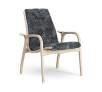 Swedese Butaca Laminett roble pigmentado blanco/piel de oveja Charcoal (gris oscuro)