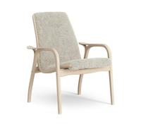 Swedese Butaca Laminett roble pigmentado blanco/piel de oveja Moonlight (beige)