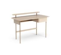 Swedese Escritorio Luna con cajón y estante Roble pigmentado blanco