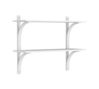 Swedese Levi estantería Fresno blanco-acero inoxidable. 2 estantes. 90 cm