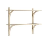 Swedese Levi estantería Fresno lacado-acero inoxidable. 2 estantes. 90 cm