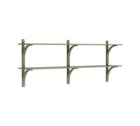 Swedese Levi estantería Moss green-acero inoxidable. 2 estantes. 180 cm