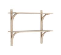 Swedese Levi estantería Roble blanqueado-acero inoxidable. 2 estantes. 90 cm