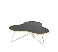 Swedese Mesa Flower 107x114 cm Negro. 39cm. canto de abedul. base de cromo