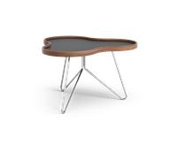 Swedese Mesa Flower 62x66 cm Negro. 39cm. canto de nogal. base de cromo