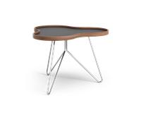 Swedese Mesa Flower 62x66 cm Negro. 45cm. canto de nogal. base de cromo
