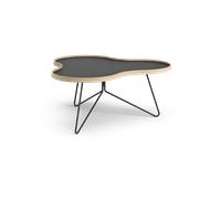 Swedese Mesa Flower 84x90 cm Negro. 39cm. canto de roble. base negra