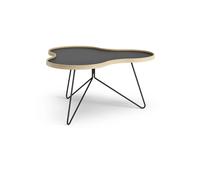 Swedese Mesa Flower 84x90 cm Negro. 45cm. canto de roble. base negra