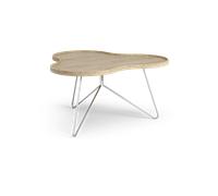 Swedese Mesa Flower mono 84x90 cm Roble natural. 45cm. base de cromo