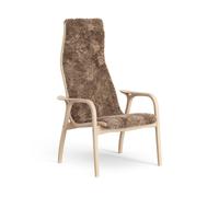 Swedese Sillón infantil Lamini haya lacada/piel de oveja Sahara (marrón turrón)