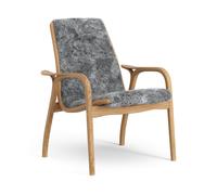 Swedese Sillón Laminett roble aceitado/piel de oveja Scandinavian Grey (gris)