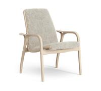 Swedese Sillón Laminett roble pigmentado blanco/piel de oveja Moonlight (beige)