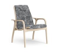 Swedese Sillón Laminett roble pigmentado blanco/piel de oveja Scandinavian Grey (gris)