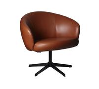 Swedese Sillón Rondino Cuero elmosoft 33001 marrón. pie giratorio lacado negro