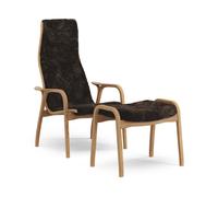 Swedese Sillón y reposapiés Lamino de roble aceitado/piel de oveja Espresso (marrón)