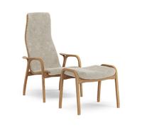 Swedese Sillón y reposapiés Lamino de roble aceitado/piel de oveja Moonlight (beige)