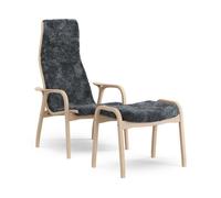 Swedese Sillón y reposapiés Lamino haya lacada/piel de oveja Charcoal (gris oscuro)