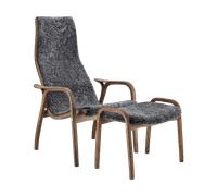 Swedese Sillón y reposapiés Lamino roble/piel de oveja Special Edition Rubio Monocoat Chocolate-Charcoal