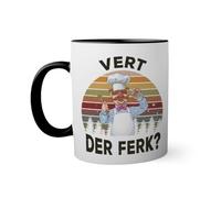 Swedish Chef Vert Der Ferk Taza de color negro con mango a juego 330ml