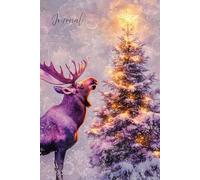 Swedish Moose & Starry Christmas: A Magical Winter Journal: A Serene Holiday Notebook Featuring a Moose, Glittering Tree, and Nordic Snowy Charm
