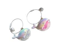 Sweeaau 1 par de llaveros acrílicos con diseño de ballena para bolsa, elegante, colgante, textura acrílica, para uso diario o regalo, soporte colorido