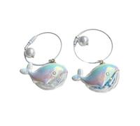 Sweeaau 1 par de llaveros acrílicos con forma de ballena para bolsa, elegante, colgante de textura acrílica para uso diario o regalo, soporte colorido