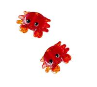 Sweeaau Abalorio de cristal de langosta/cangrejos con temática del mar rojo, hecho a mano, componentes de manualidades, decoraciones ligeras para encontrar joyas de langosta festiva, talla única, como