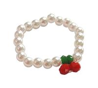 Sweeaau Anillos elásticos rojos ajustables, elegantes, con cuentas de cristal, ajuste cómodo, joyería roja elegante, talla única, como se describe, como se describe