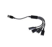 Sweeaau Cable divisor USB compacto USB a 4 hembra adaptador para ampliar la conectividad de dispositivos como impresoras, cámaras, adaptador de concentrador