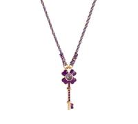 Sweeaau Collar artístico con colgante de hoja de corazón que simboliza el placer y la positividad, accesorio de cadena de capas de cobre, pintado a mano, joyería diaria, talla única, como se describe