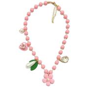 Sweeaau Delicado collar de cuentas de amor, materiales fáciles de usar, joyería femenina, accesorio floral para ella, accesorio floral romántico