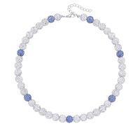 Sweeaau Elegante collar de béisbol con cuentas de diamantes de imitación, cadena de clavícula, accesorio atlético para entusiastas del deporte, collar único