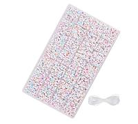 Sweeaau Juego de 1850 cuentas de letras multiusos, colores vibrantes, portátiles, para manualidades, pulseras de amistad y regalos, accesorios de joyería personalizados