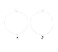 Sweeaau Juego de 2 joyas de amistad multiusos para mujeres, adolescentes y niñas, diseños de estrellas y lunas, collares para mejores amigas