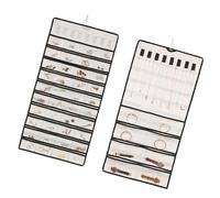 Sweeaau Percha multiusos para joyas con bolsillos transparentes, accesorio para el hogar para anillos, pulseras y collares, solución de exhibición de doble cara