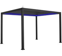 sweeek 3x4m pérgola bioclimática de aluminio con iluminación led, antracita