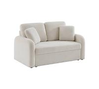 sweeek - Acogedor sofá Redondo de 2 plazas, Tejido Borreguito Blanco, Milano, Anch 150 x Prof 85 x Alt 85cm