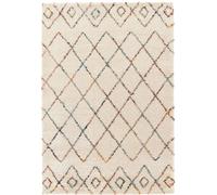 sweeek Alfombra interior estilo shaggy bereber crema y multicolor