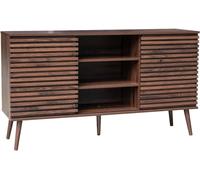 sweeek Aparador escandinavo de madera con 2 puertas, 140cm, madera de nogal