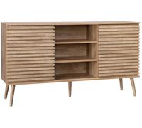 sweeek Aparador escandinavo de madera con 2 puertas, 140cm, natural