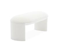 sweeek - Banco o cabecero de Cama en Tejido Borreguito Blanco Crema A 100 x P 44 x Alt 41cm