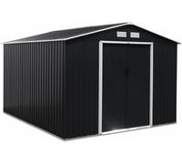 sweeek Cobertizo de jardín de metal de 8,95 m² con kit de anclaje, antracita