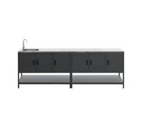 Sweeek - Cocina exterior con 2 módulos de acero inoxidable, color negro