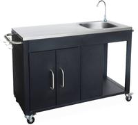 sweeek Cocina exterior de acero para barbacoa, negro