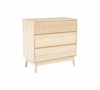 swe moda con Efecto Madera, 3 cajones Madera Clara - 80x40x80 cm