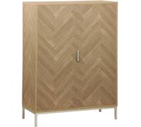 sweeek Cómoda con efecto madera y espiga de 2 puertas, 80cm, natural
