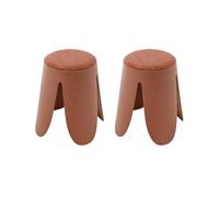 sweeek - Conjunto de 2 taburetes apilables, Asiento texturado