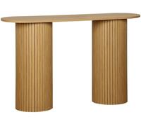 sweeek Consola escandinava ovalada efecto madera acanalada, 120cm, natural